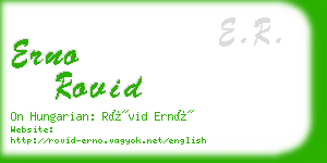 erno rovid business card